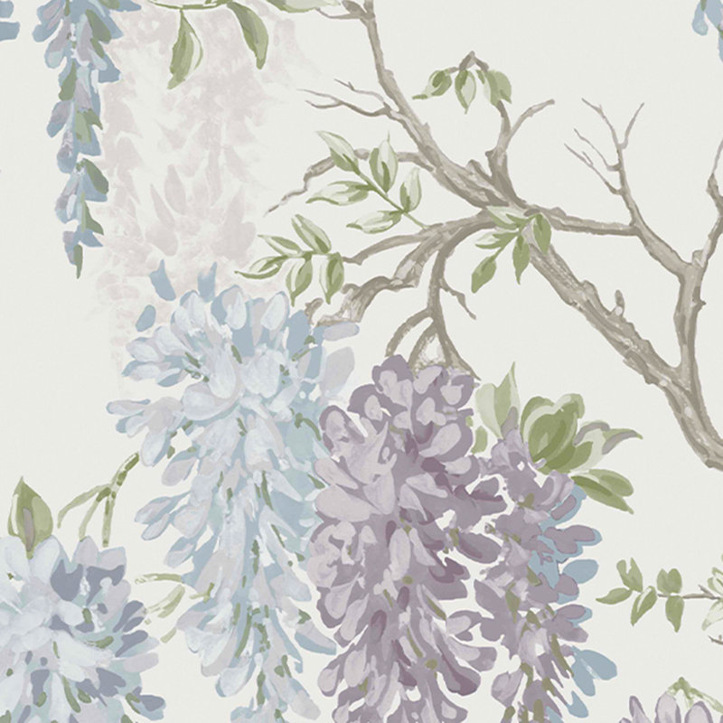 Laura Ashley Wisteria Garden Wallpaper Roll, Pale Iris