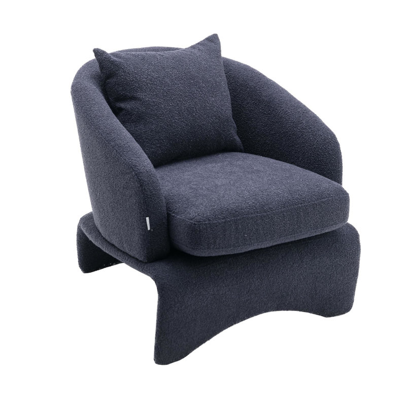 27" Wide Upholstered Accent Chair, Navy 100% Polyester