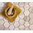 Textured Honeycomb Hexagon Wooden Marble Mosaic Tile-61195743