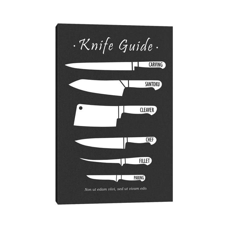 Butchery Knives by Mark Rogan - Print on Canvas, Wrapped Canvas, 30.48cm H x 20.32cm W x 1.91cm D