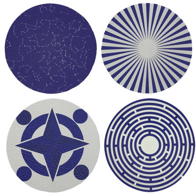 Constellations Vegan Leather Round Coasters