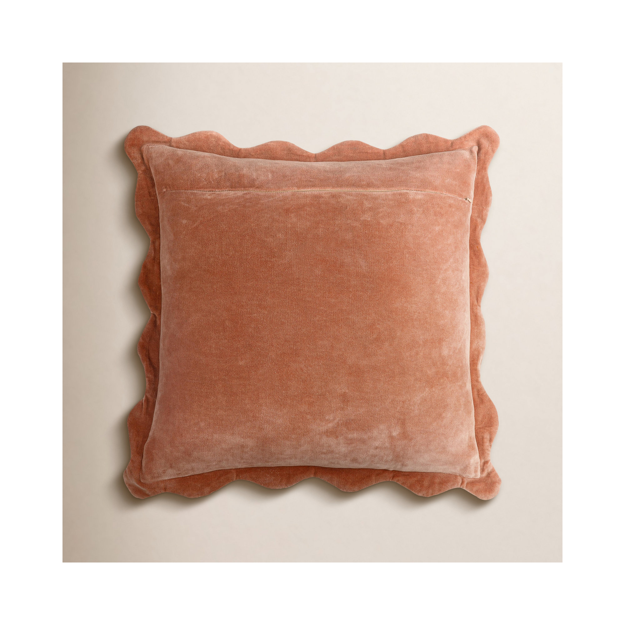 Collier Scalloped Edges Cotton Throw Pillow, 20"H x 20"W, Pink, Pillow Cover Only - No Insert
