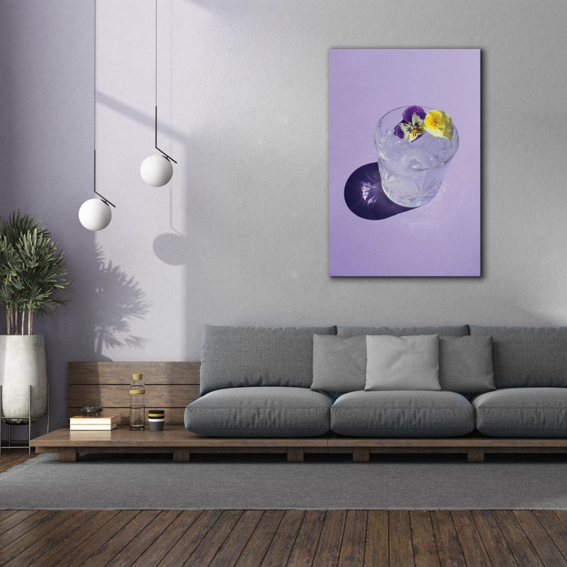 «Lavender Water With Pansies» par Incado, art mural sur toile, H 60 po x l 40 po x P 1,5 po