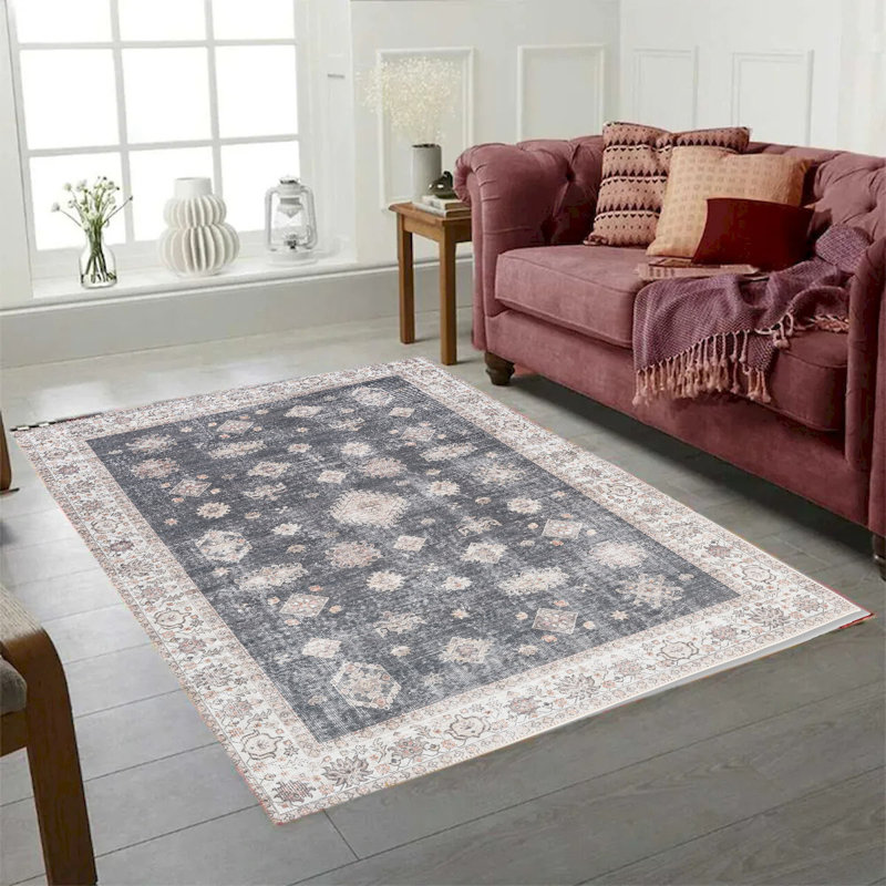 Aura Charcoal And Beige Multi Area Rug, Rectangle 8' x 10'