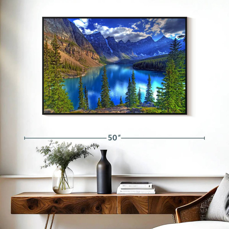 Lac Banff, Cadre flottant noir, 40 po x 27 po