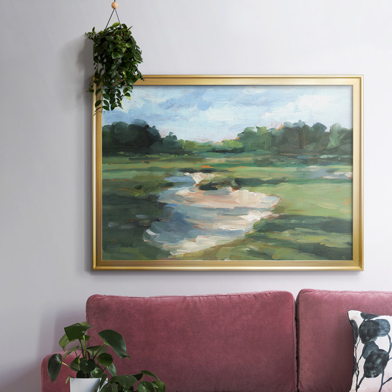 Golf Course Study I, reproduction d'art sur toile, H 30 po x l 44 po x P 1,5 po, Or
