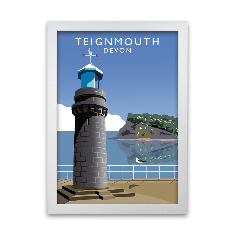 Teignmouth Devon by Richard O'Neill - Print, 59.4cm H x 42cm W x 3cm D, White Framed