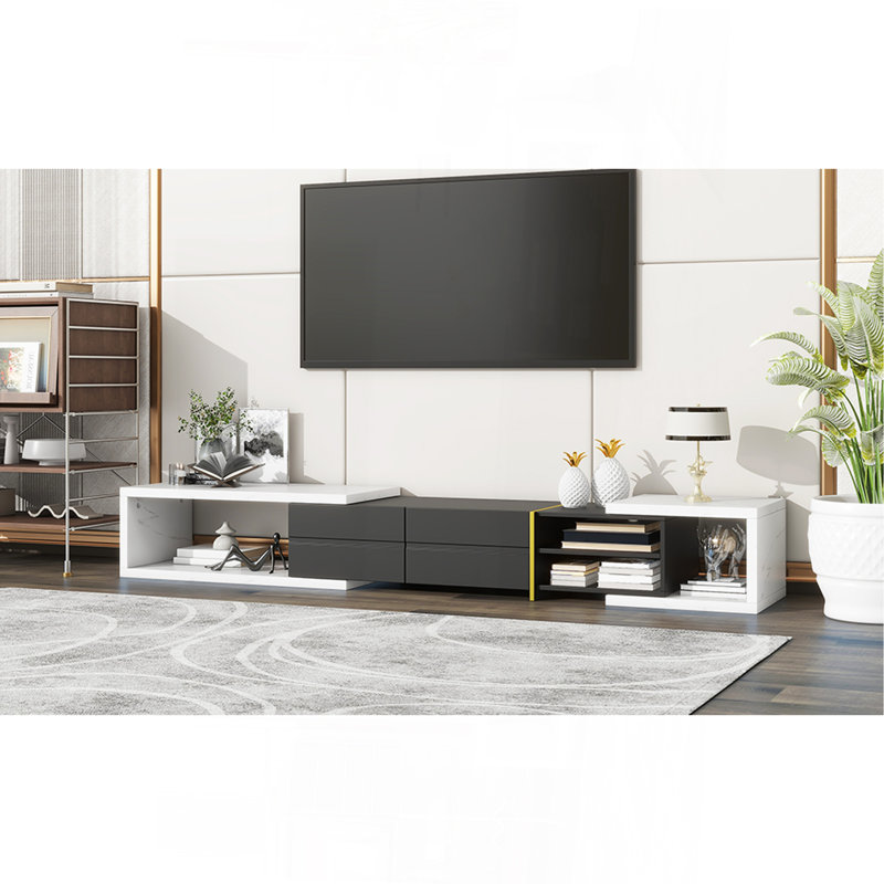 Meuble télé polyvalent et élégant pour une installation de divertissement moderne, Noir / blanc