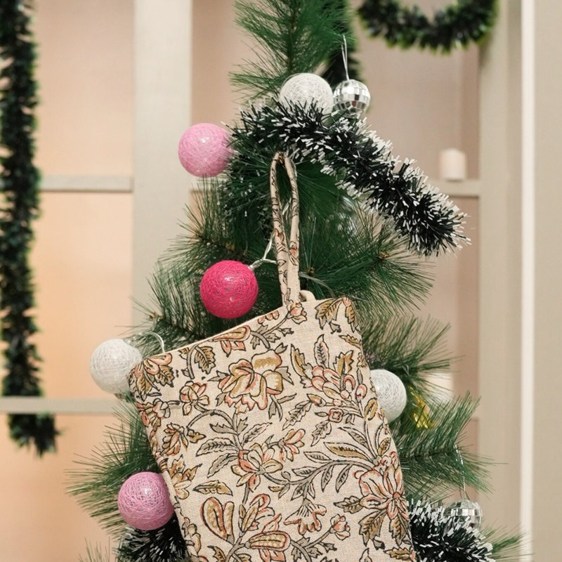  Décoration de Noël bohémienne à imprimé bloc de Noël - Qudrat, H 16 po x l 6,5 po