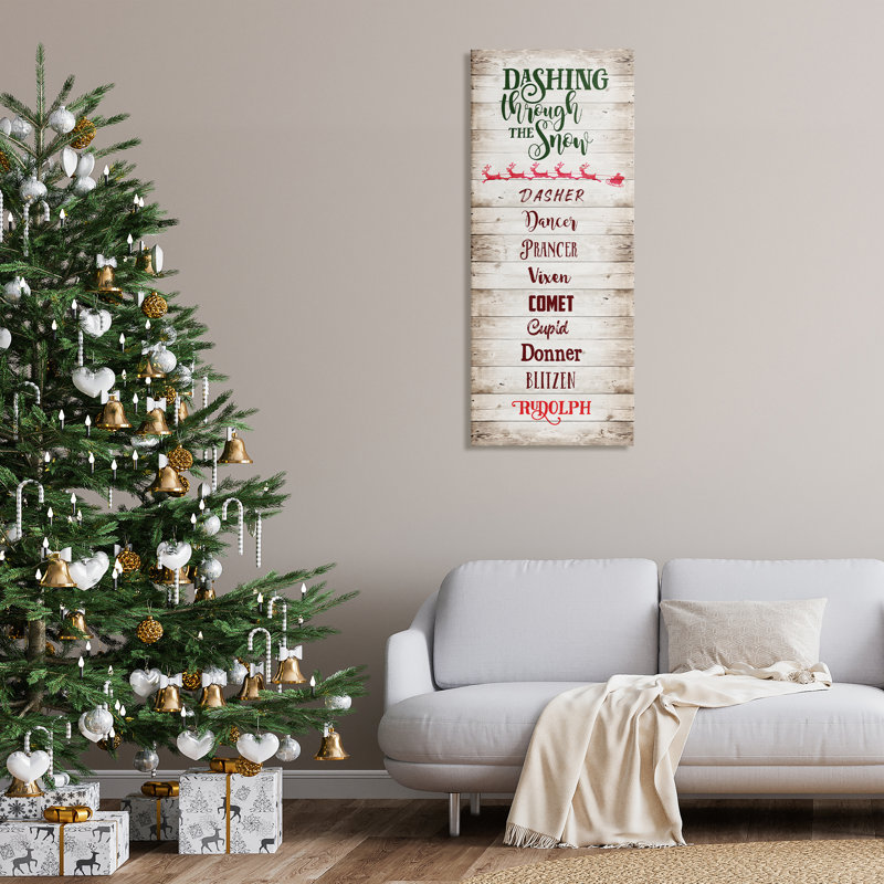 «Rustic Santa's Reindeer», art mural sur toile par Amanda Murray, H 48 po x l 20 po