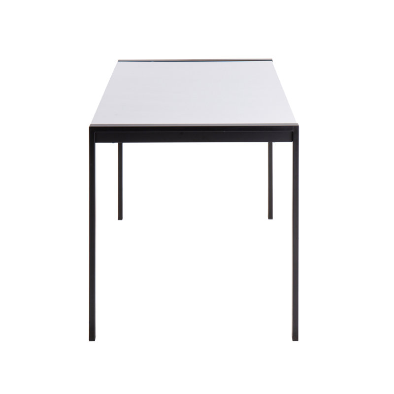 Contemporary Black Metal and White Wood Dining Table