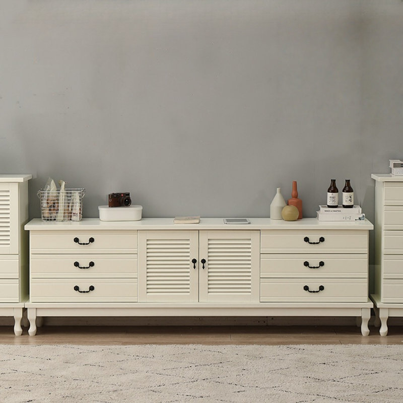 Meuble télé américain simple et classique, Blanc cassé