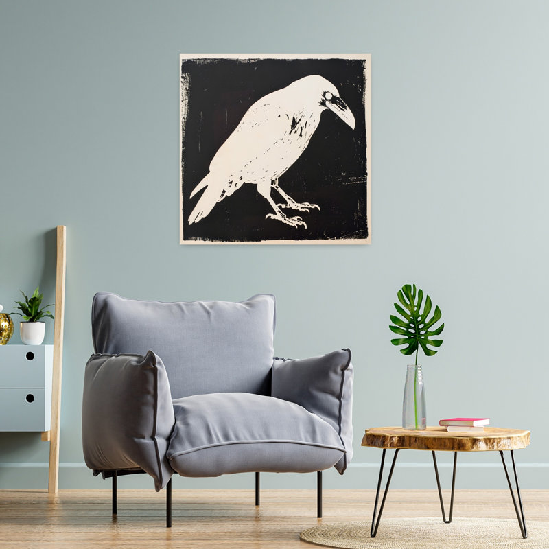 Art mural Stark White Raven, H 24 po x l 24 po