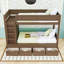 Lit superposé simple en bois avec 4 tiroirs et garde-robe-129506010