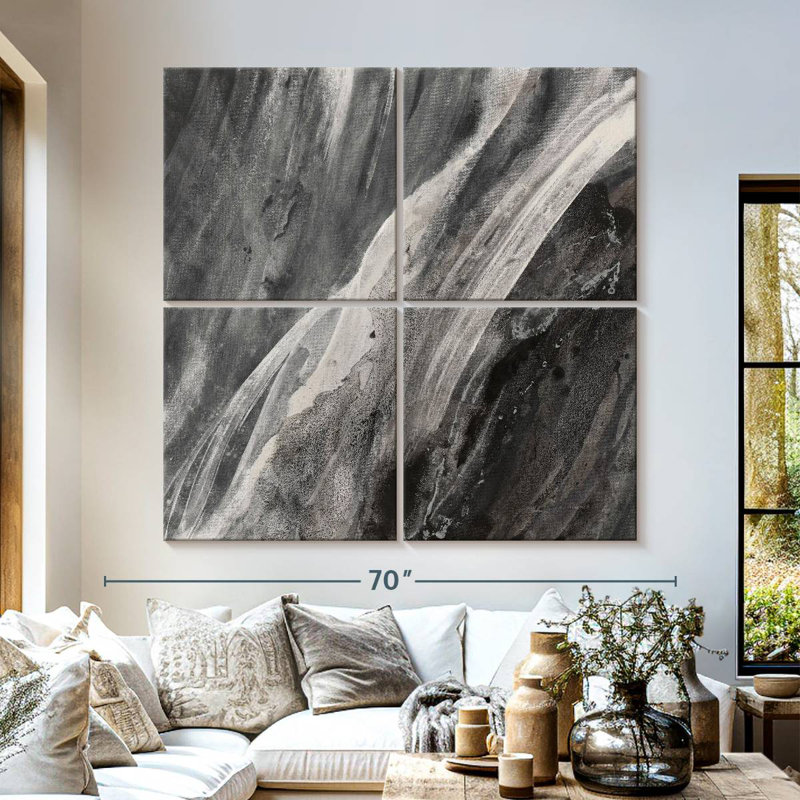 Avery Dark Grey Splash, 57" H x 57" W