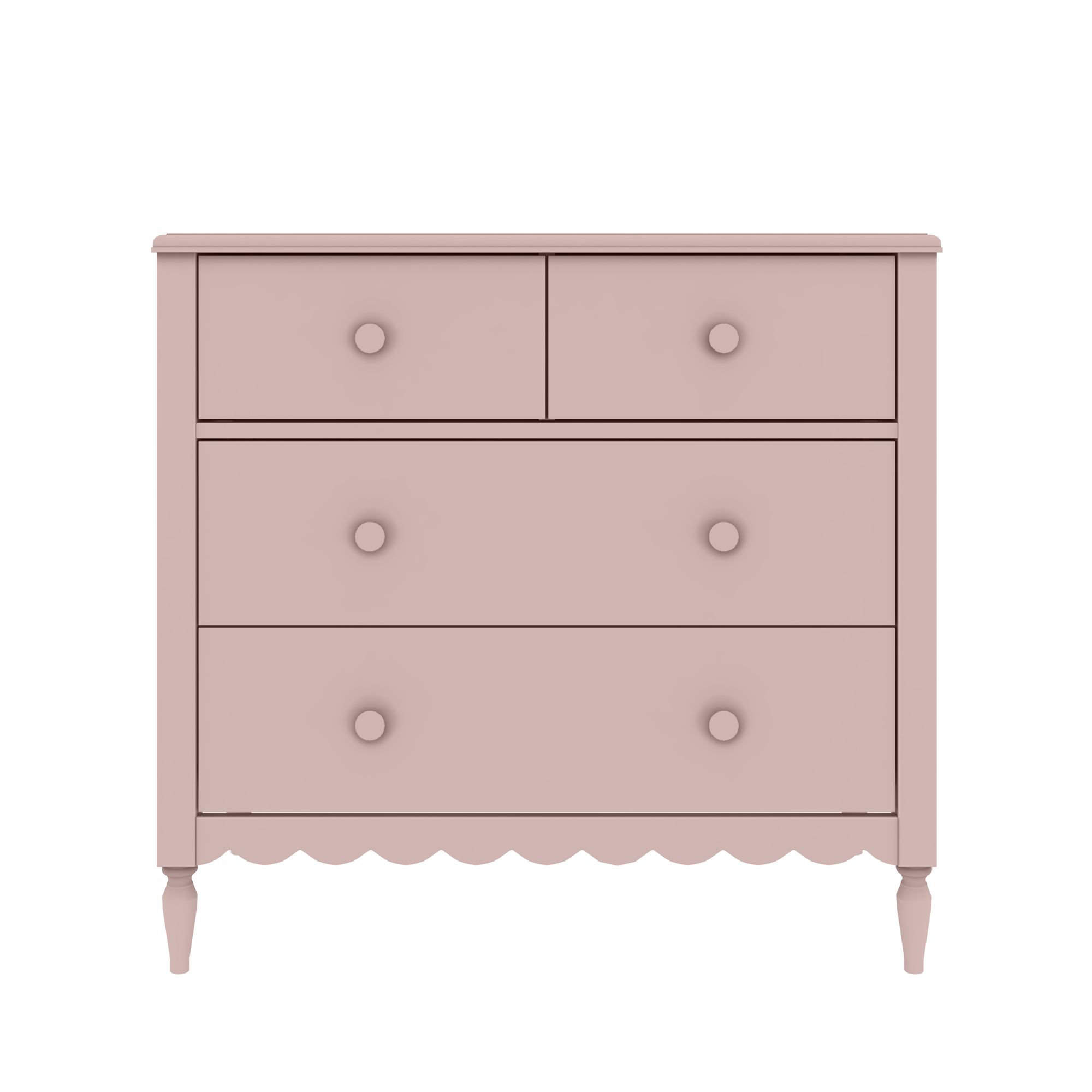 Charlotte 4 Drawer Dresser, Pecan, Blossom Pink