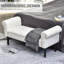 Banc de chambre de 52 po avec revêtement en lin blanc crème pour une expérience décorative confortable