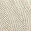 Herringbone 2x3 Hand Woven Wool Blend Fabric Ivory Rug-1359976086
