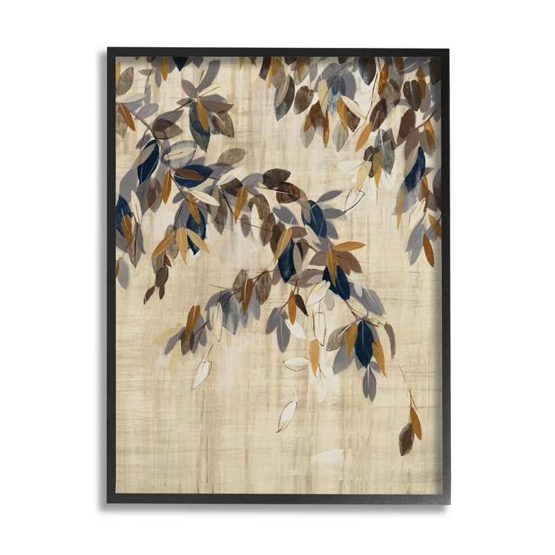 Boho, arbre neutre, estampe numérique par Liz Jardine, Giclée encadrée noir minuit, H 14 po x l 11 po x P 1,5 po