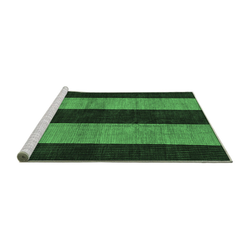 Washable Striped Indoor Rug, Square 5'