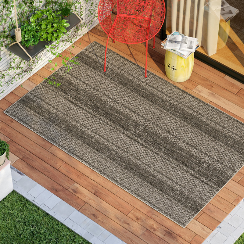 Herefordshire Performance Striped Indoor/Outdoor Area Rug, Rectangle 8' x 11'