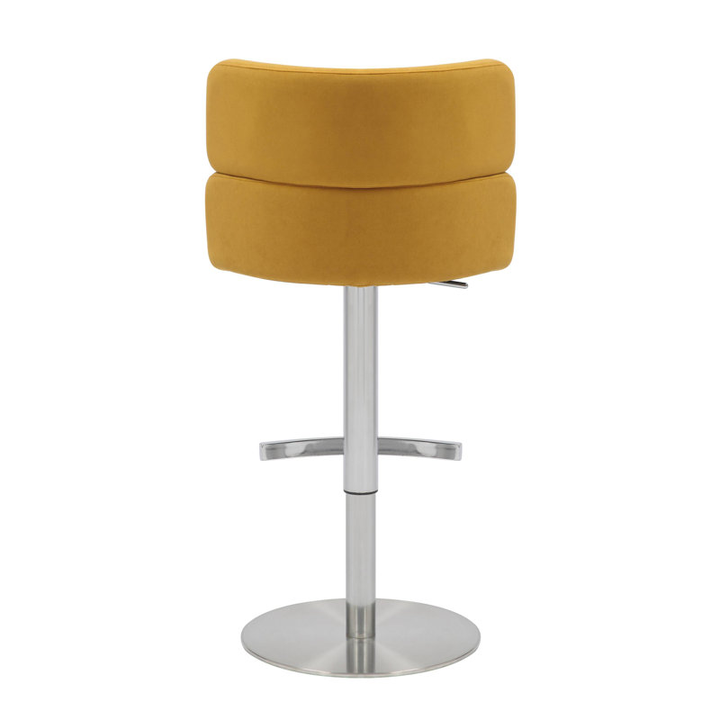 Mason Brushed Velvet Bar Stool, Mustard
