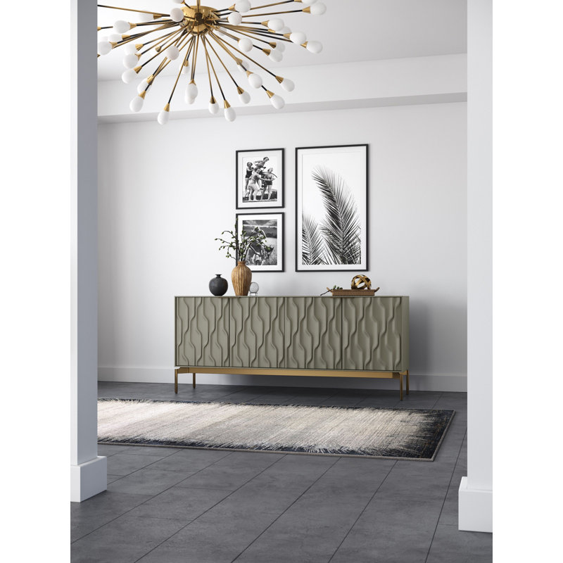 Mesa 79.5'' W Sideboard, Moss/Brushed Brass
