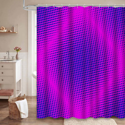 Rideau de douche demi-teinte bleu abstrait avec 12 crochets