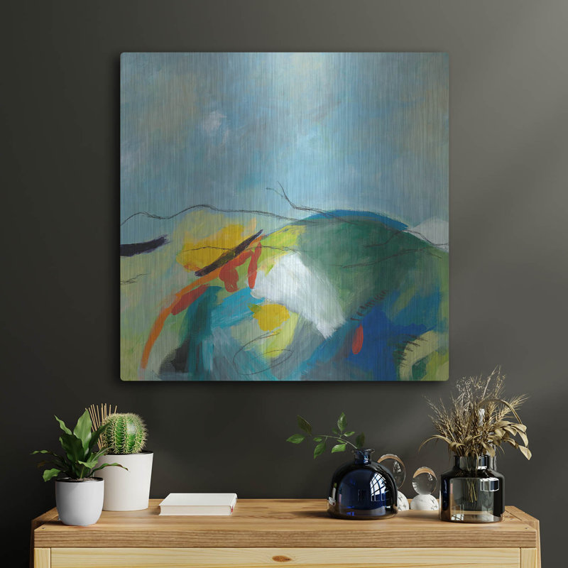 "Lark Manor ™" Alpine No. 2 "par Jan Weiss, art mural en métal, H 24 po x l 24 po
