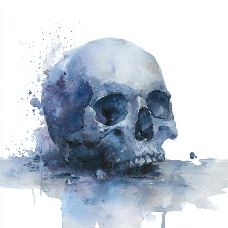 Art mural sur toile Faded Skull Essence, H 20 po x l 20 po