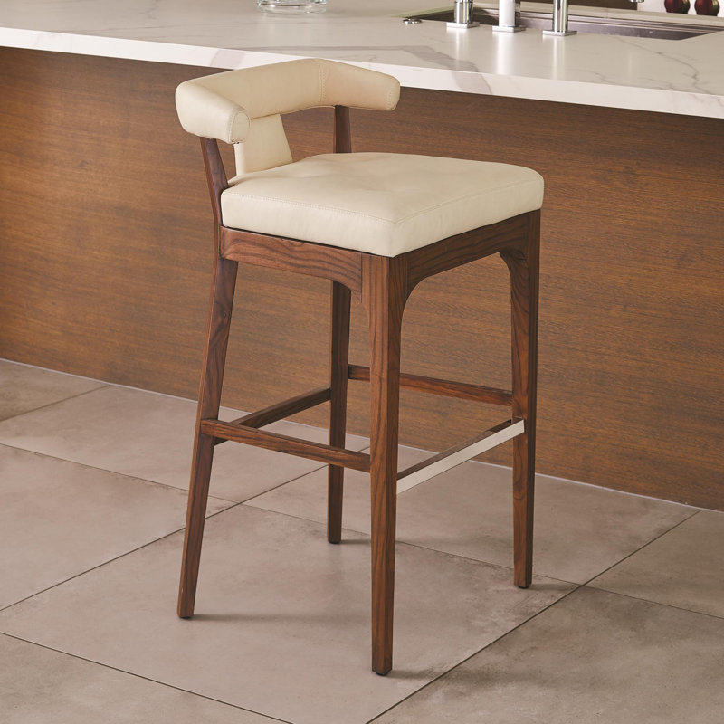 Moderno Stool, Ivory, Bar Stool (31" Seat Height)