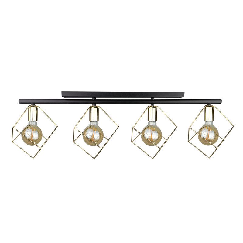 Annesophie Flush Mount, Black/Gold, Gold