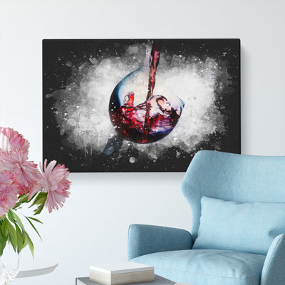 Tilted Wine Glass - Wrapped Canvas Print