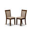 Cet ensemble de cuisine de 5 pièces comprend une table de salle à manger à piédestal et 4 chaises de salle à manger en lin brun clair avec dossier rembourré - Noyer antique-266354686-236958587-236958582