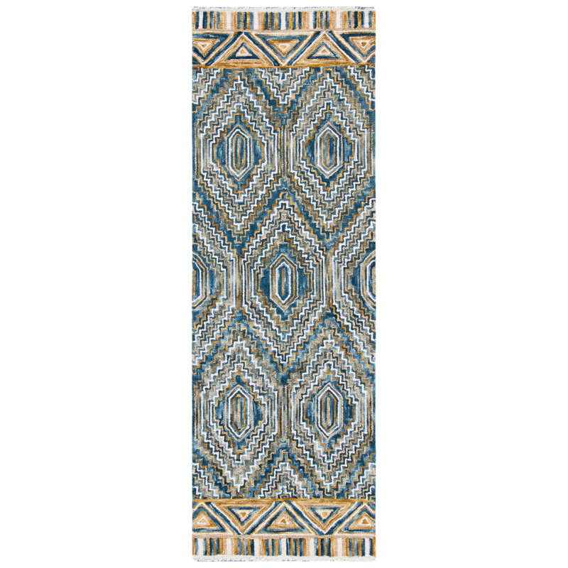 Deyoung Hand Tufted Wool Geometric Rug, Runner 2'3" x 7'