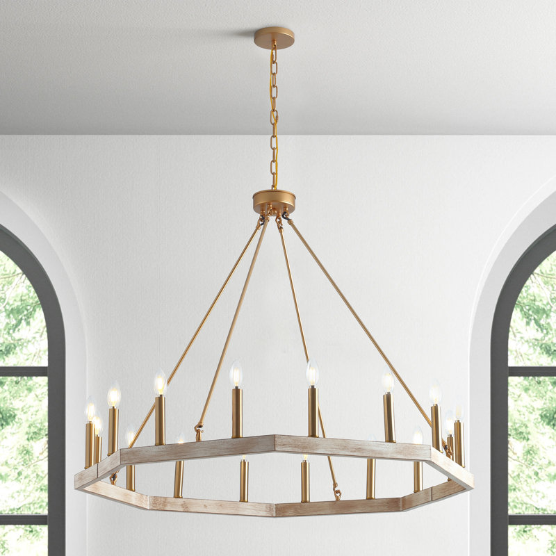 Dassler 16-Light Classic Adjustable Wheel-Shaped Chandelier
