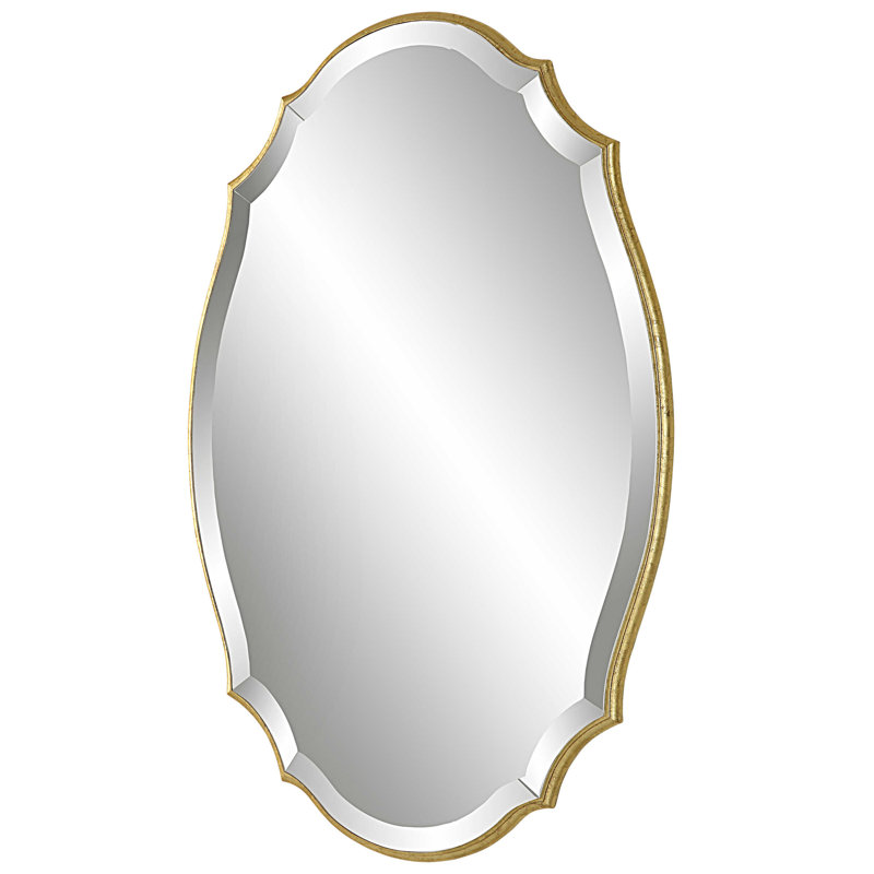 Ikumi Wall Mirror, Antiqued Gold, 30" x 19.9"