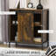 Buffet rustique brun avec cadre en métal - Porte coulissante décorative pour différentes pièces
