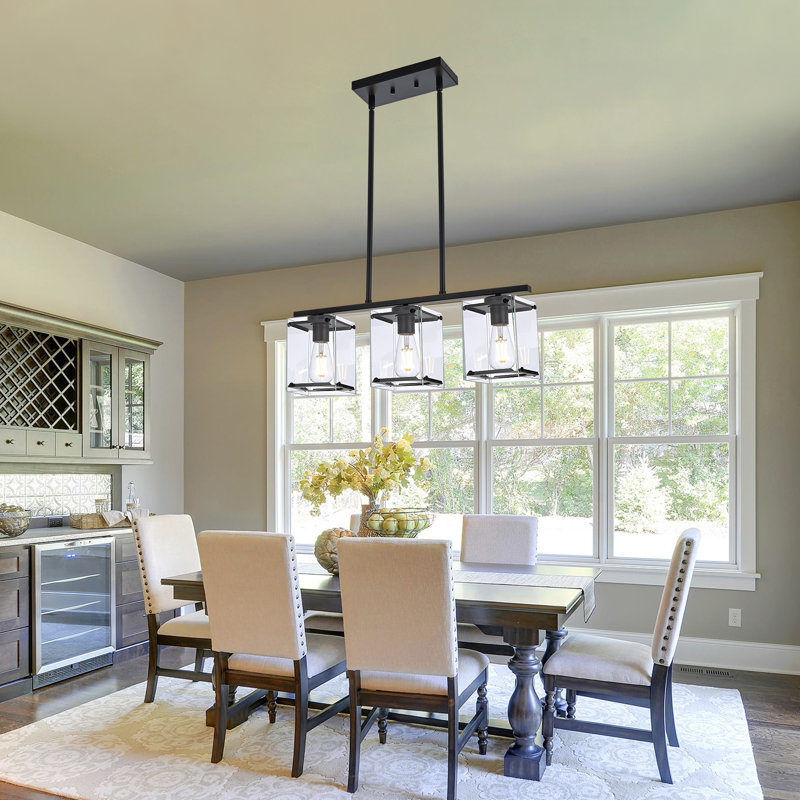 Wanston 3 - Light Kitchen Island Pendant, Black