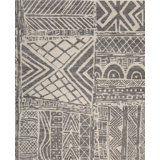 Africa Mozambique Wool Abstract Area Rug in Gray