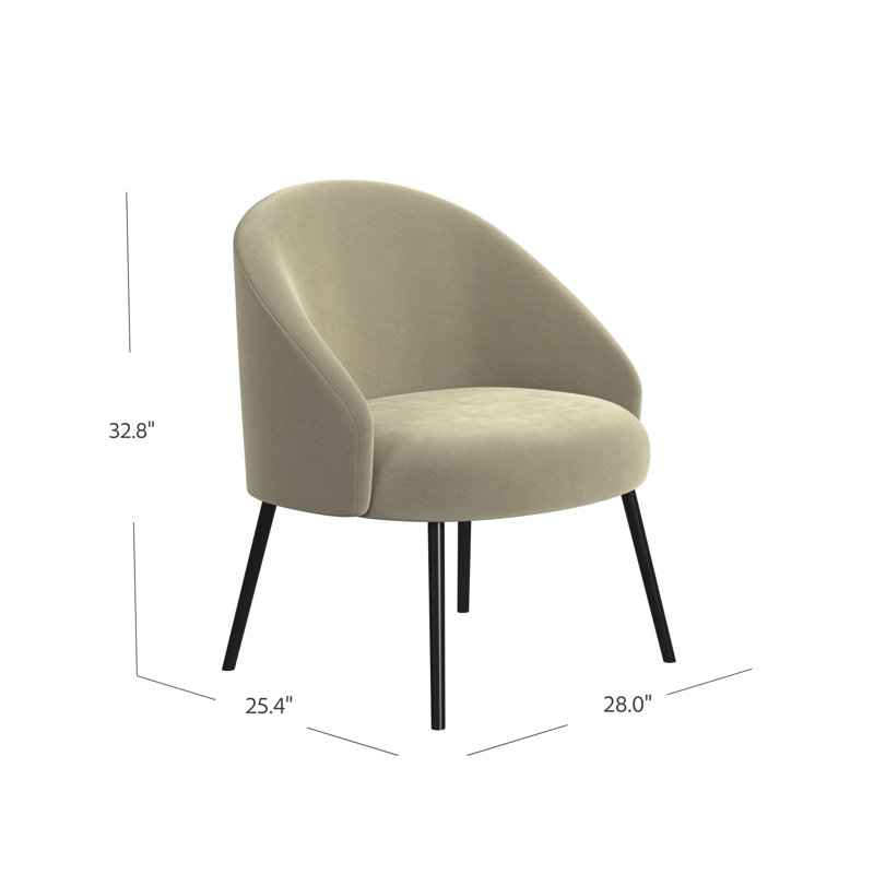 Esko Upholstered Accent Chair, Taupe Velvet
