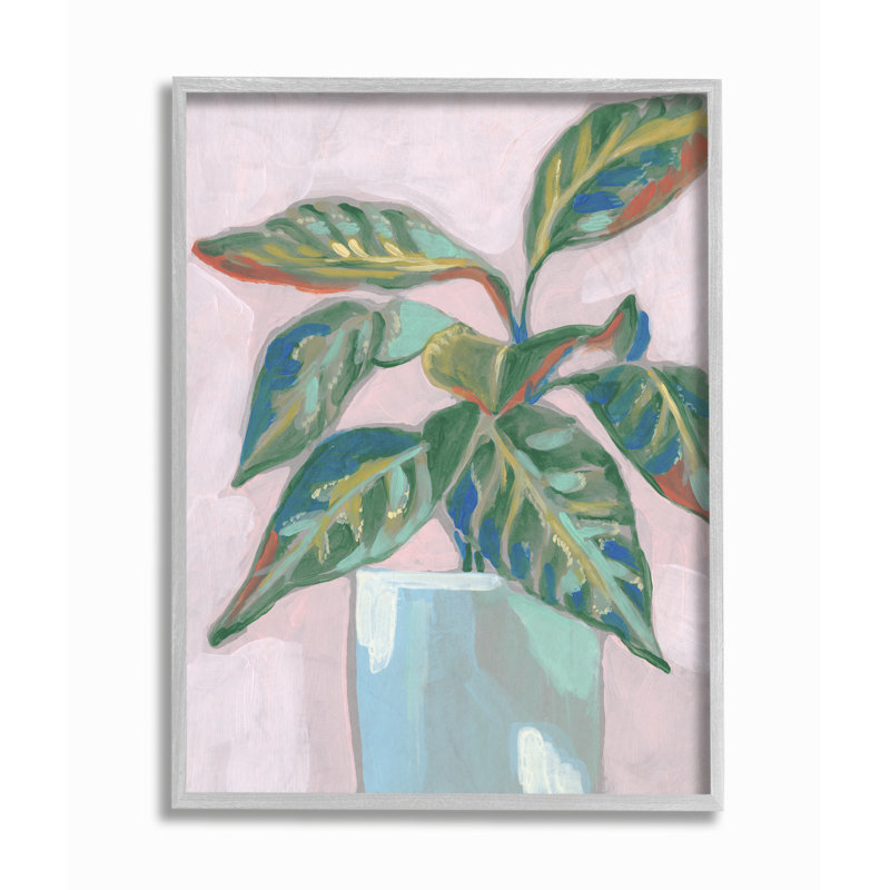 « poted plante rose green », reproduction d’art, H 11 po x l 14 po, Estampe numérique Farmhouse
