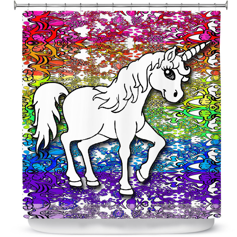 Rideau de douche en arc-en-ciel simple licorne
