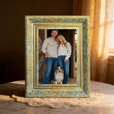 5" x 7" Antique Gold 3 PCS Gallery Wall Picture Frame for Portrait Display