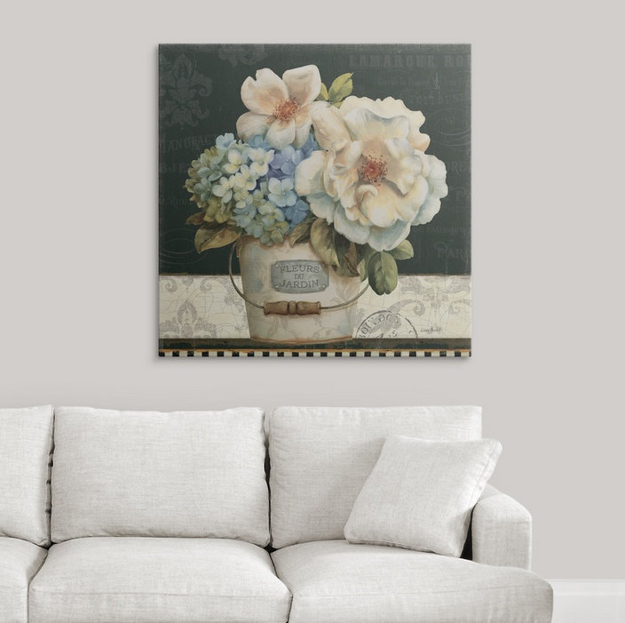 « i » par lisa audit, impression French Vases, H 24 po x l 24 po x P 1,5 po, Toile