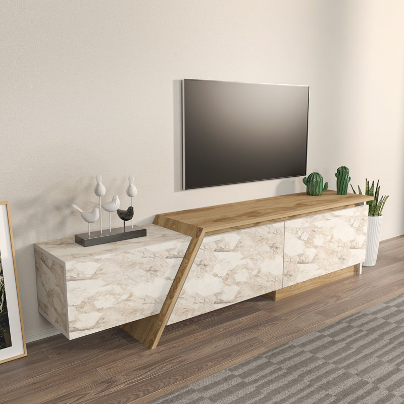 Bahand 70" TV Stand for TVs up to 55", Marble Oud Oak
