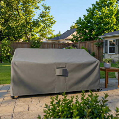 Hyslop Weatherproof Patio Sofa Cover with Breathable, Durable Water-Resistant PVC Protection, Adjustable Elastic Hem, Click-Close Straps and Air Holes