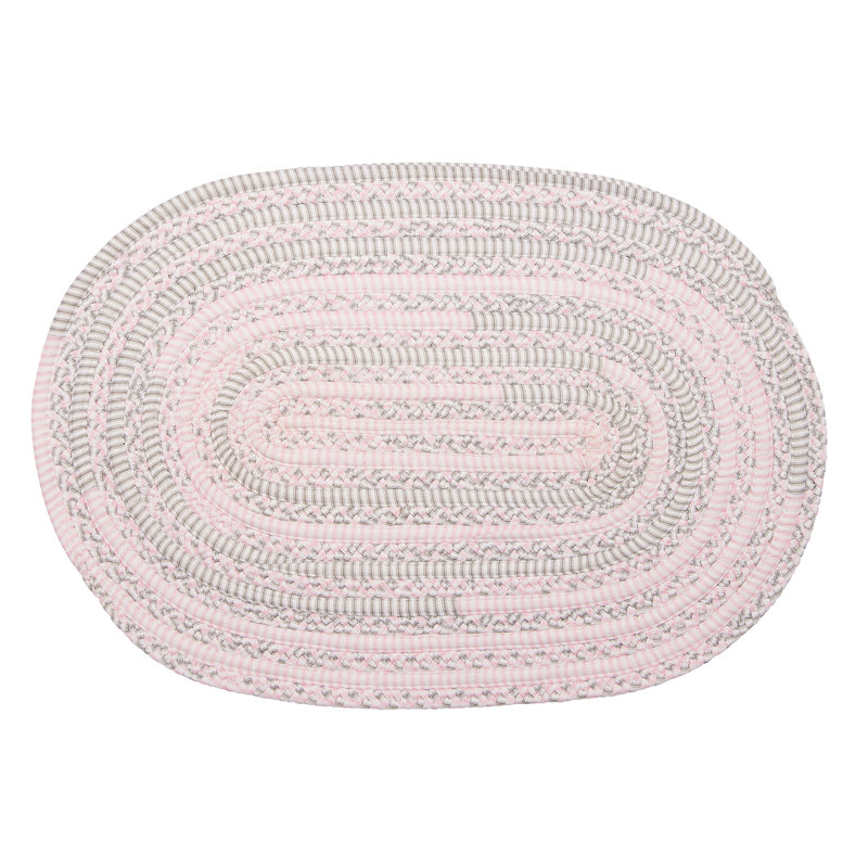 Tapis rose / gris Banneker, Ovale 2 pi x 3 pi