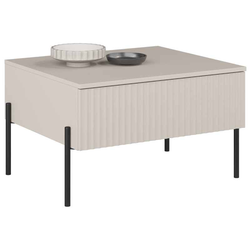 Coffee Table with Storage, Cream