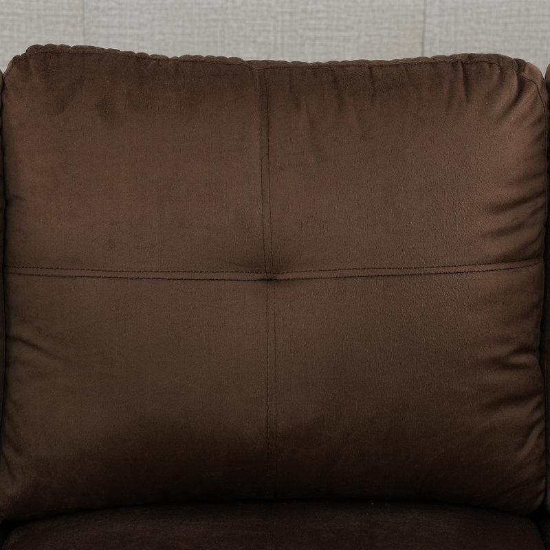 Canapé modulaire 2 pièces rembourré, Accoudoir à droite (vu de face), Microfibre chocolat